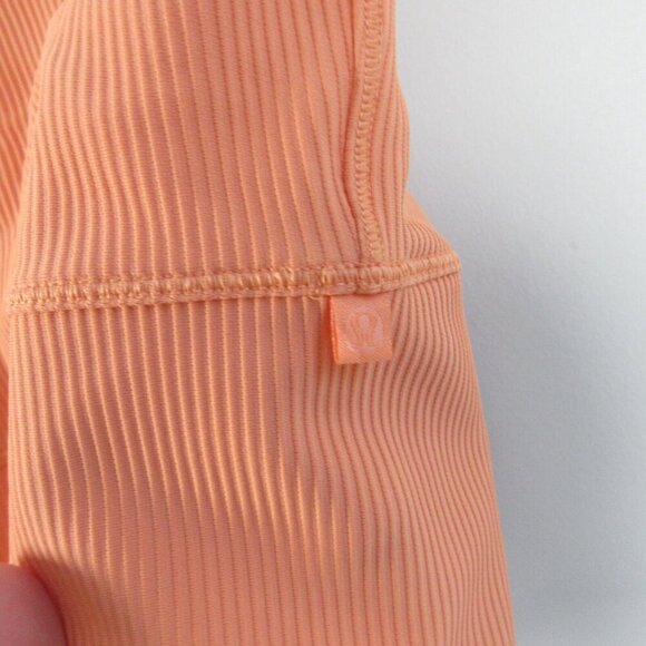 Lululemon Power Pivot Tank *Rib In Golden Apricot L M Crop Top Activewear 92 - Picture 3 of 8